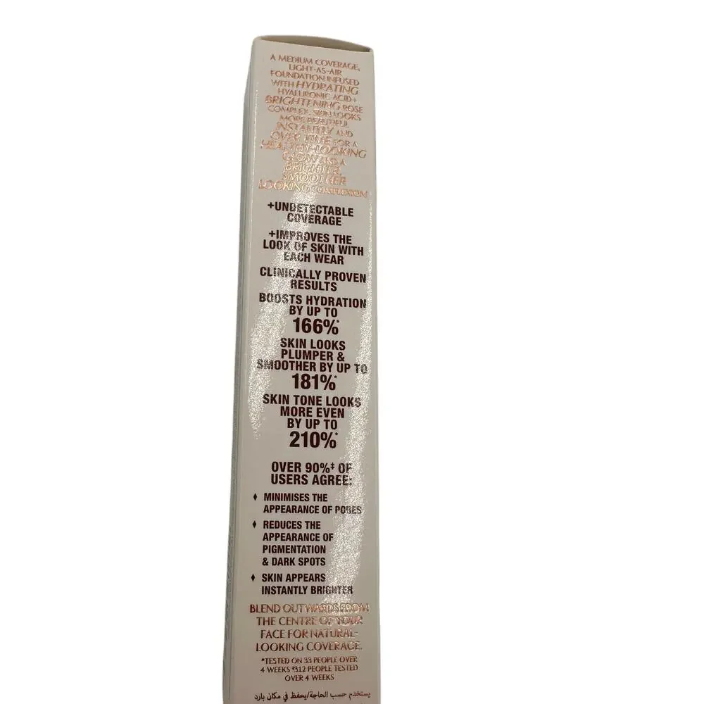 Charlotte Tilbury Beautiful Skin Medium Coverage Liquid Foundation #10 Warm NEW
